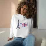 Merci Crop Cropped Hoodie