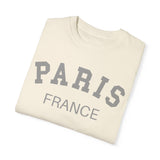 Paris France Varsity Shirt, Cool Tones Comfort Colors, Oversized French Travel T-shirt, French Wedding Honeymoon, Matching Group Travel Tee