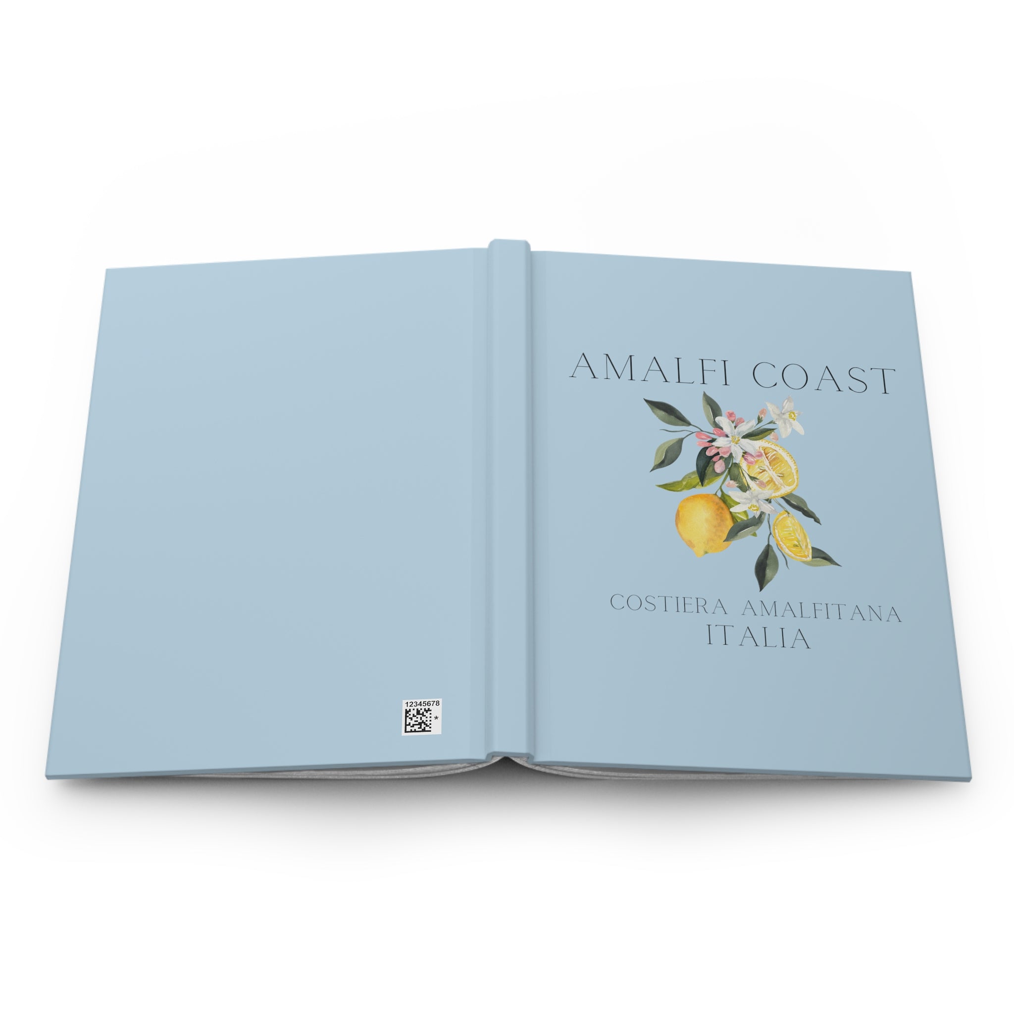 Amalfi Coast Lemons Hardcover Journal Blue. Travel Journal. Travel Log Notebook. Costiera Amalfitana, Italia. Viaggiare in Italia. La Dolce Vita. Visiting Italy or one traveling to Italy for a semester or year abroad. Great graduation present for student. Great for weddings - destination weddings in Italy, wedding honeymoons in Italy, Italian-themed wedding showers. Gift for Italian Mothers and Italian Americans.