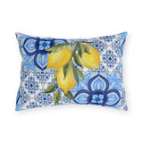 Amalfi Coast Lemons & Italian Tile Outdoor Patio Pillow