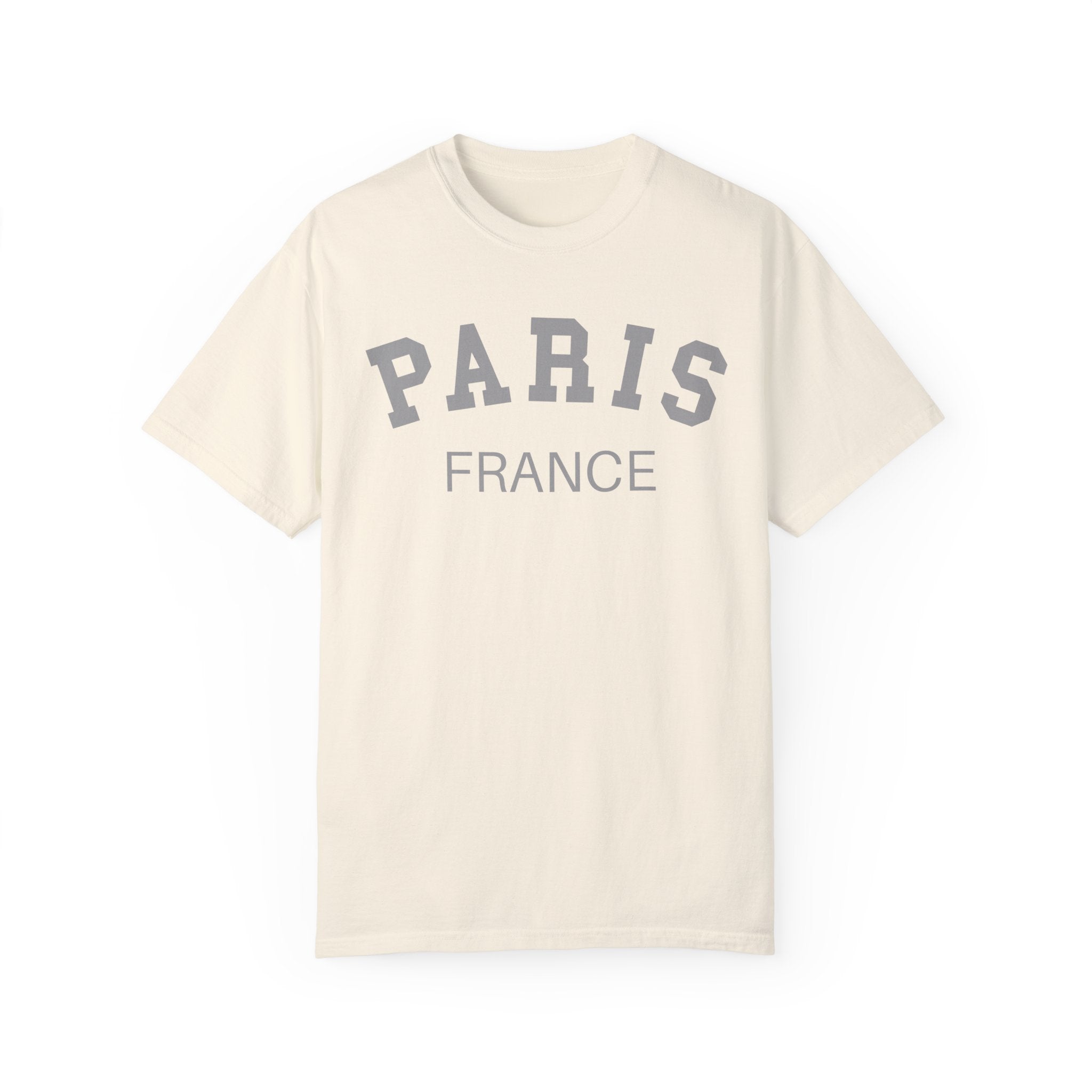 Paris France Varsity Shirt, Cool Tones Comfort Colors, Oversized French Travel T-shirt, French Wedding Honeymoon, Matching Group Travel Tee