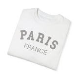 Paris France Varsity Shirt, Cool Tones Comfort Colors, Oversized French Travel T-shirt, French Wedding Honeymoon, Matching Group Travel Tee