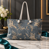 Vintage Damask Floral Weekender Bag – Distressed Travel Tote