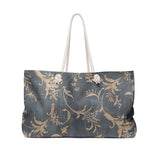 Vintage Damask Floral Weekender Bag – Distressed Travel Tote