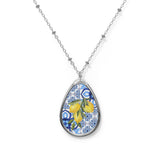 Italian Lemons & Tiles Oval Necklace