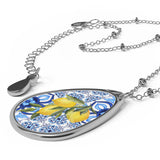 Italian Lemons & Tiles Oval Necklace