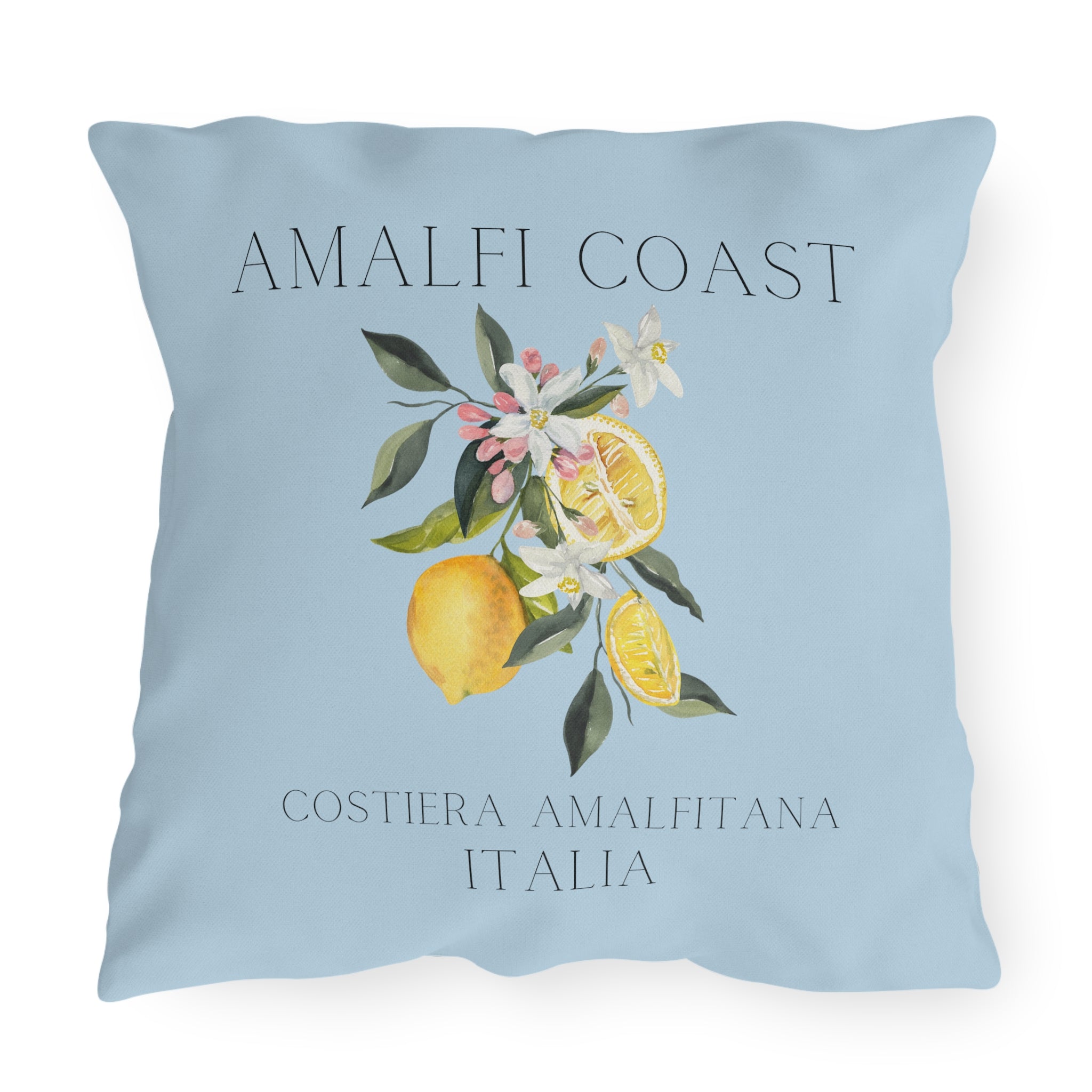 Amalfi Coast Lemons Outdoor Patio Pillow