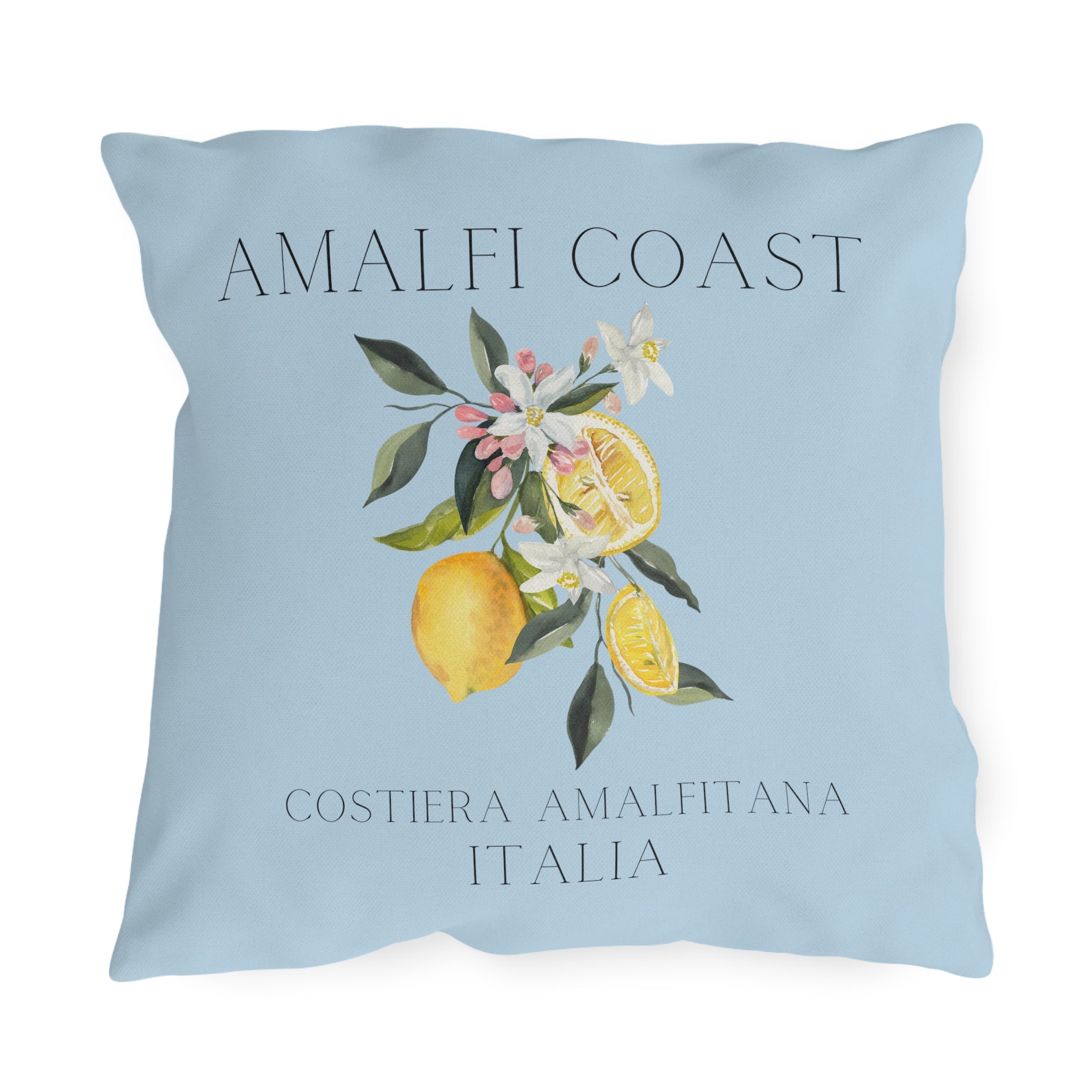 Amalfi Coast Lemons Outdoor Patio Pillow