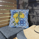 Amalfi Coast Lemons & Italian Tile Outdoor Patio Pillow