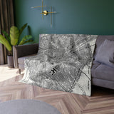 Vintage Paris City Map Luxe Velvet Blanket