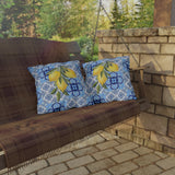 Amalfi Coast Lemons & Italian Tile Outdoor Patio Pillow