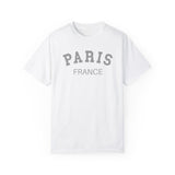 Paris France Varsity Shirt, Cool Tones Comfort Colors, Oversized French Travel T-shirt, French Wedding Honeymoon, Matching Group Travel Tee