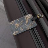 Vintage Floral Damask Luggage Tag – Gray & Gold Traveler ID