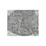 Vintage Paris City Map Luxe Velvet Blanket