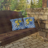 Amalfi Coast Lemons & Italian Tile Outdoor Patio Pillow