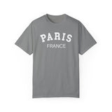 Paris France Varsity Shirt, Cool Tones Comfort Colors, Oversized French Travel T-shirt, French Wedding Honeymoon, Matching Group Travel Tee