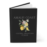 Amalfi Coast Lemons Hardcover Journal Black. Travel Journal. Travel Log Notebook. Costiera Amalfitana, Italia. Viaggiare in Italia. La Dolce Vita. Visiting Italy or one traveling to Italy for a semester or year abroad. Great graduation present for student. Great for weddings - destination weddings in Italy, wedding honeymoons in Italy, Italian-themed wedding showers. Gift for Italian Mothers and Italian Americans.