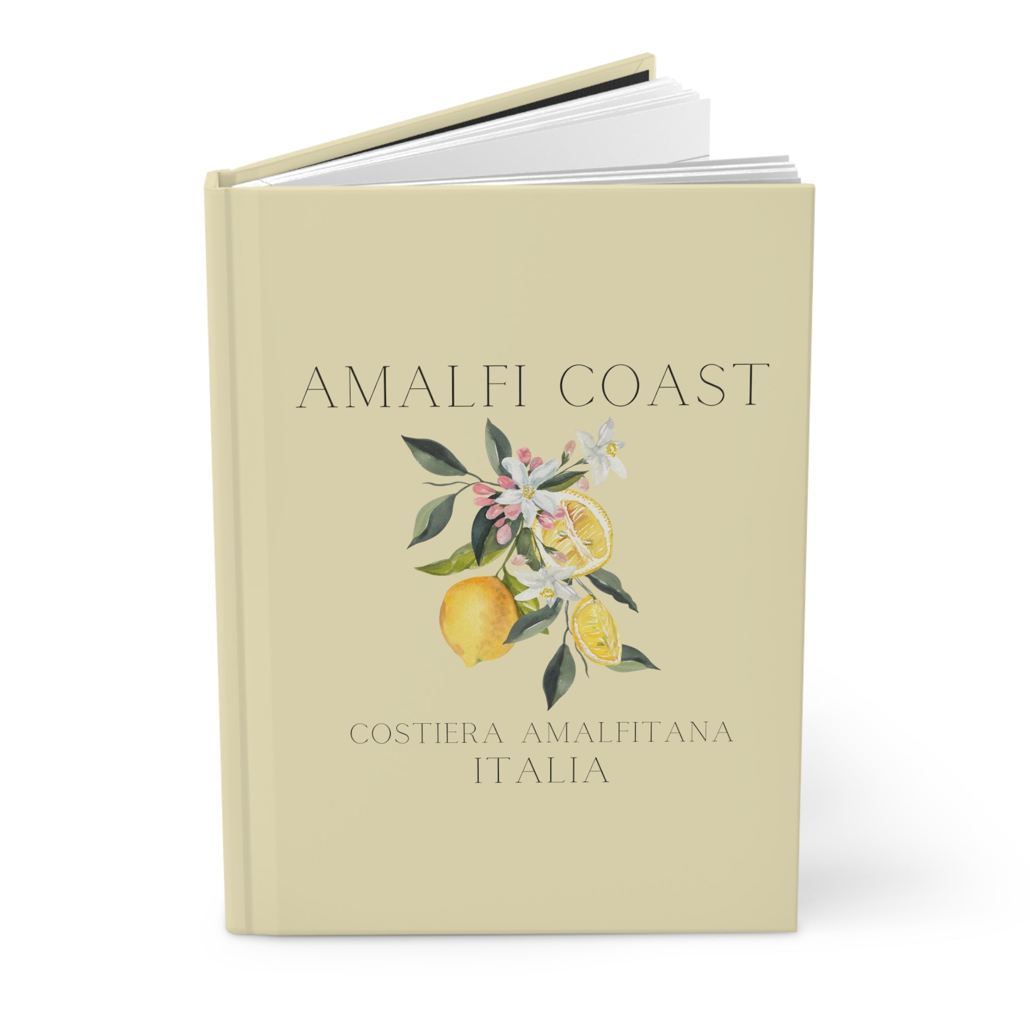 Amalfi Coast Lemons Hardcover Journal Yellow. Travel Journal. Travel Log Notebook. Costiera Amalfitana, Italia. Viaggiare in Italia. La Dolce Vita. Visiting Italy or one traveling to Italy for a semester or year abroad. Great graduation present for student. Great for weddings - destination weddings in Italy, wedding honeymoons in Italy, Italian-themed wedding showers. Gift for Italian Mothers and Italian Americans.